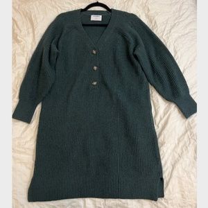 Forest Green Knit Sweater Dress